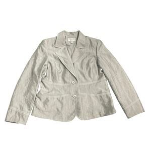 Conrad C Collection Metallic Gray Two Button Blazer Plus SZ 14 Career Office